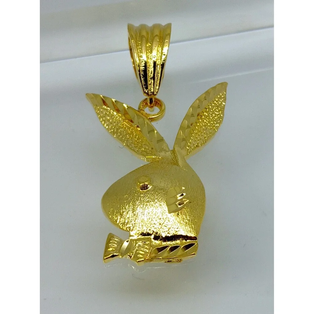 Karatbond Vintage Playboy Bunny Pendant Gold Diamond Cut Y2K NOS Made in USA